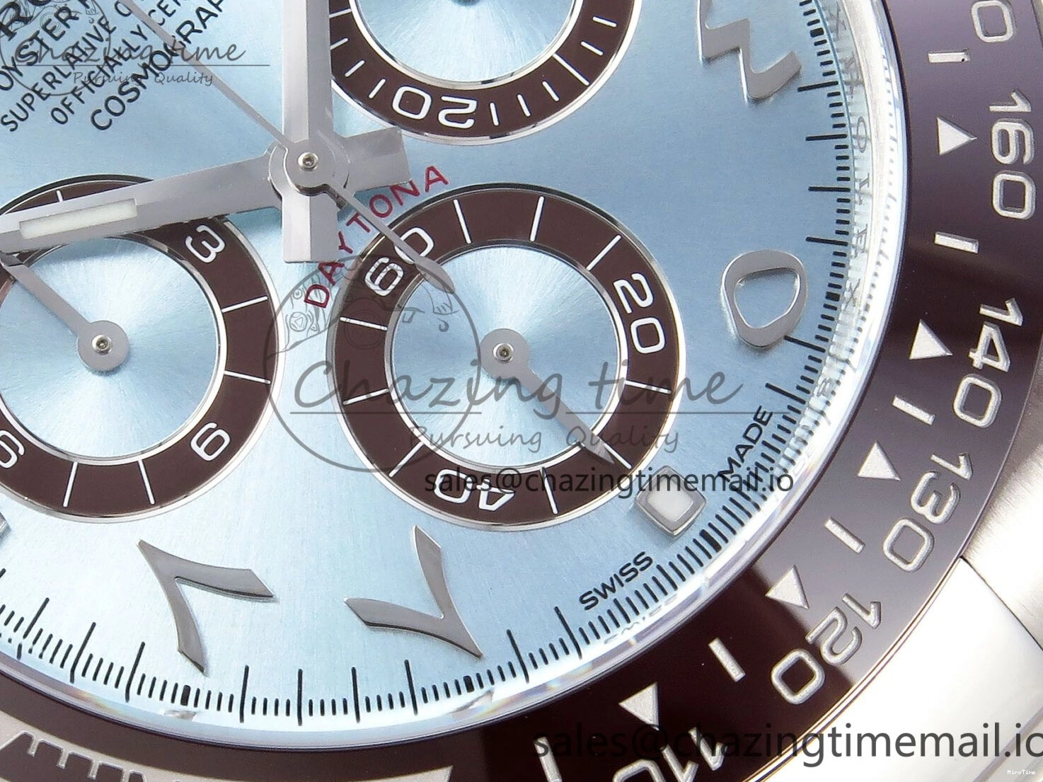 MiroTime 0216 Daytona 116506 Clean 1:1 Best Edition Ice Blue Dial Arabic Markers on SS Bracelet SA4130 V EasyCare 1344